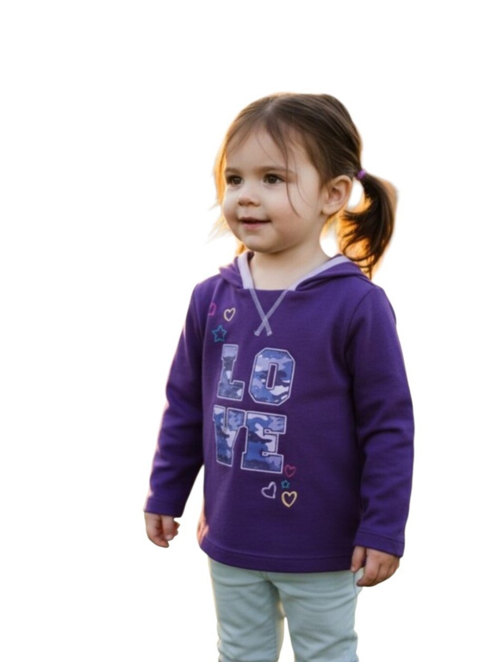 #167 Place Purple Hoodie with LOVE Camouflage Graphic